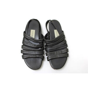 Fausto Santini Women's Size 38 Flat Sandals Shoes Gray Leather